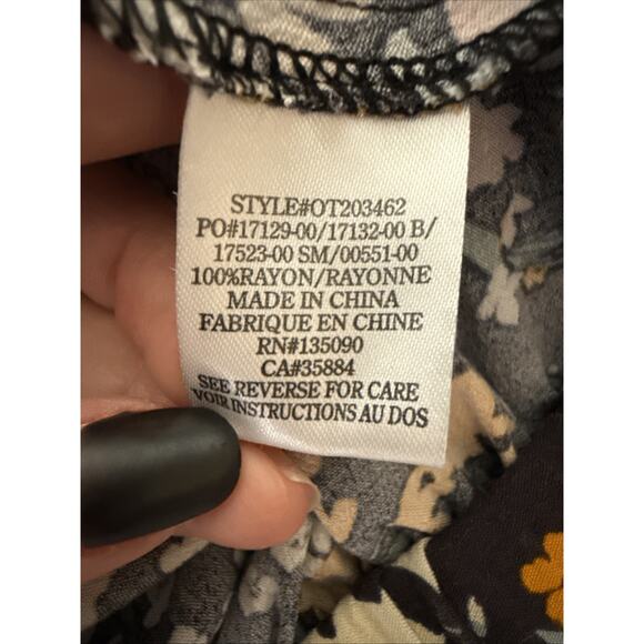 White Crow Women's S Cottagecore Floral Wrap Crop Blouse Boho Fairy Whimsical - Picture 7 of 12